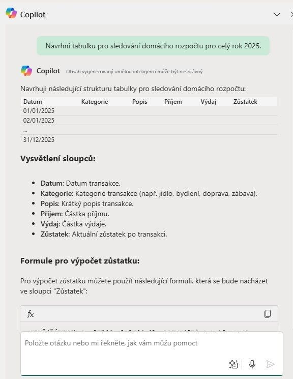 Microsoft Copilot pro Excel
