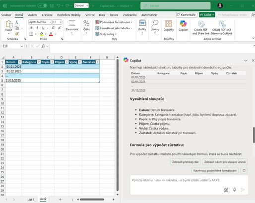 Microsoft Copilot pro Excel