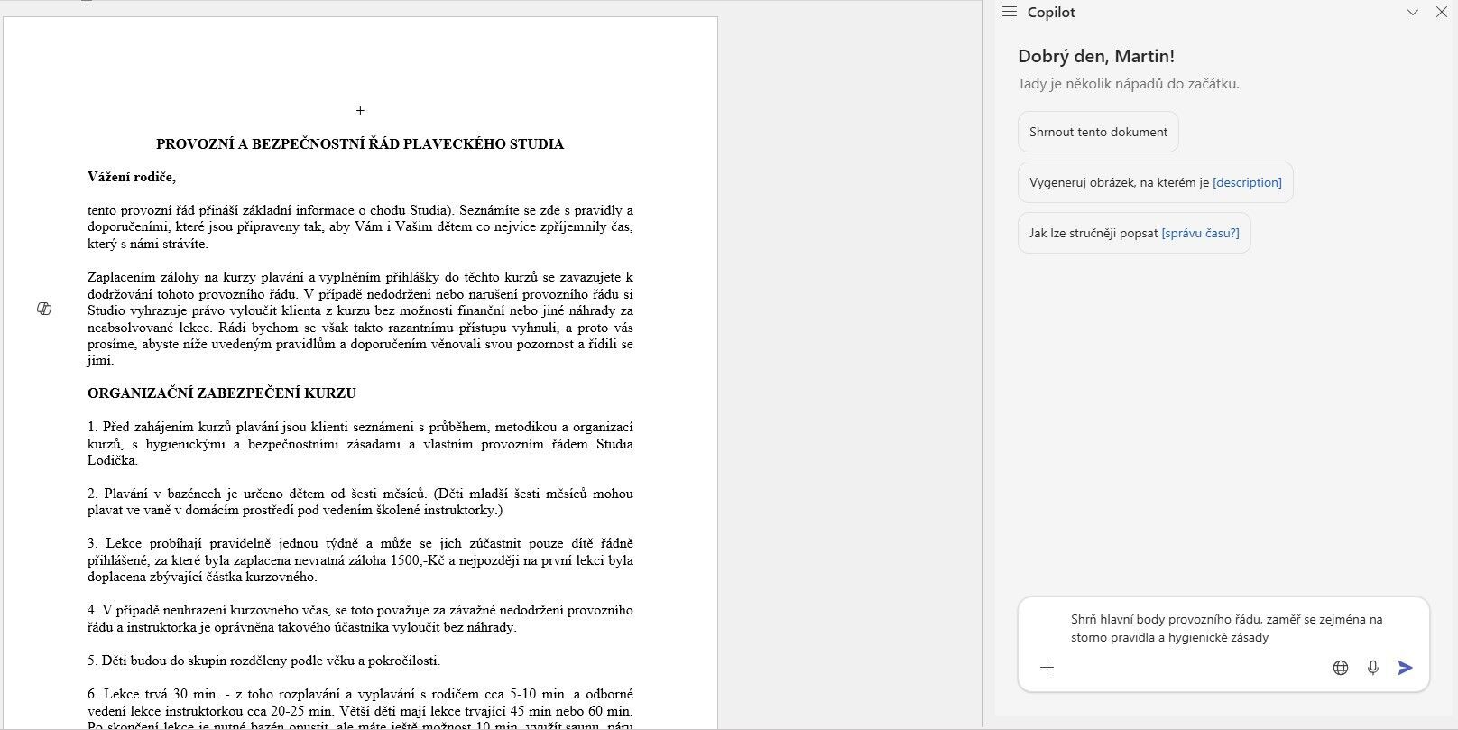 Microsoft Copilot pro Word