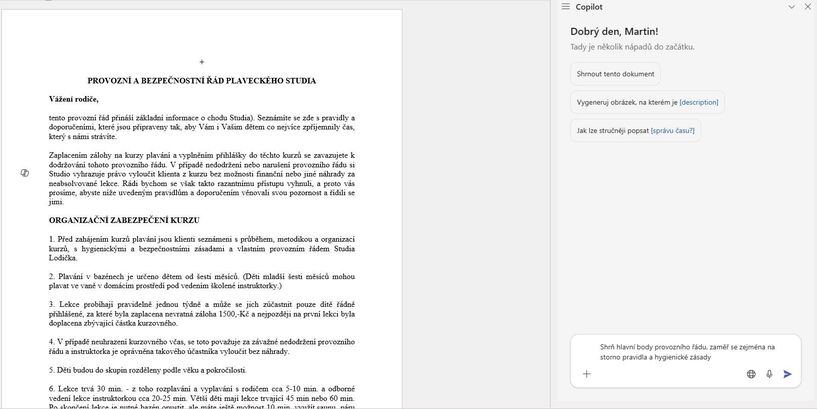 Microsoft Copilot pro Word