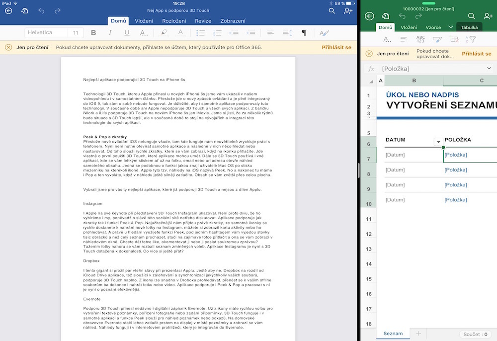 Microsoft Office na iOS 