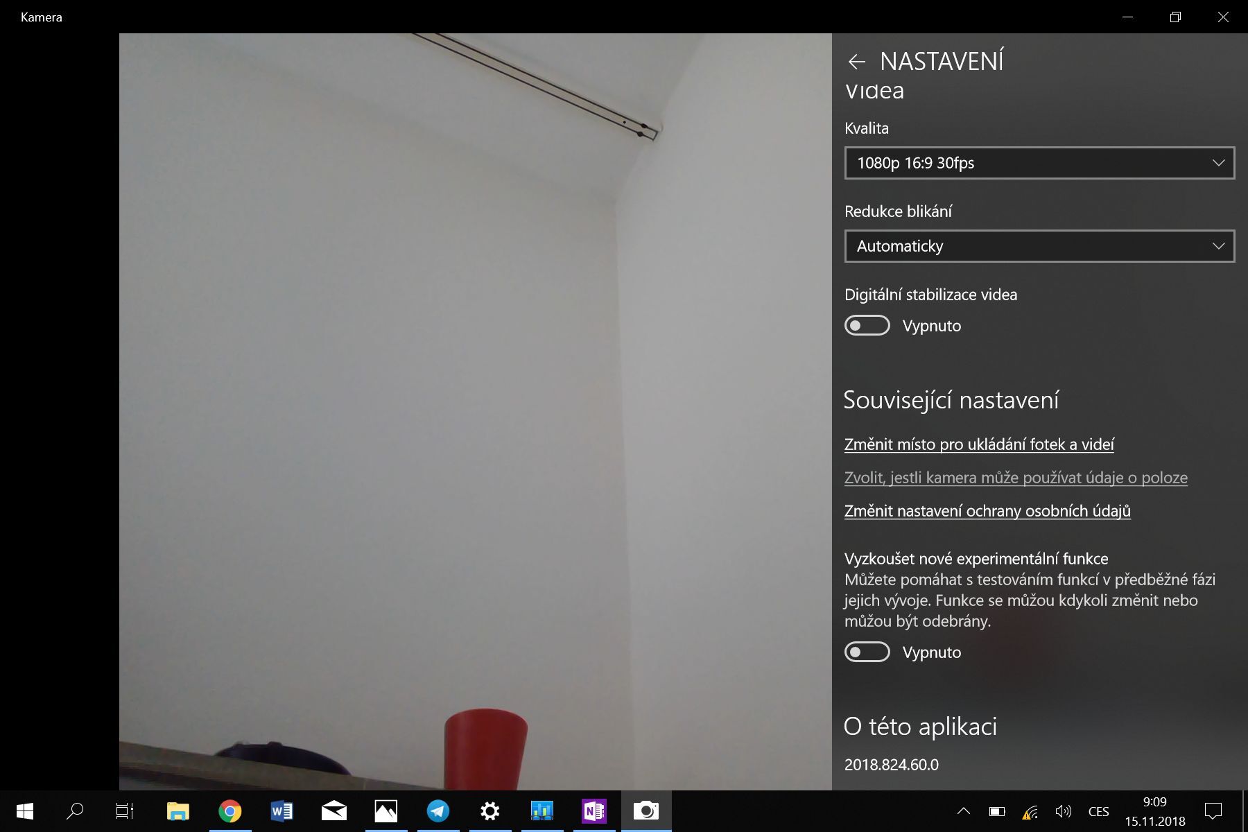 Microsoft Surface Go prostředí fotoaparátu