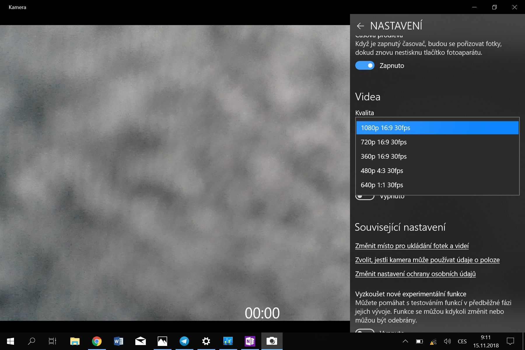 Microsoft Surface Go prostředí fotoaparátu