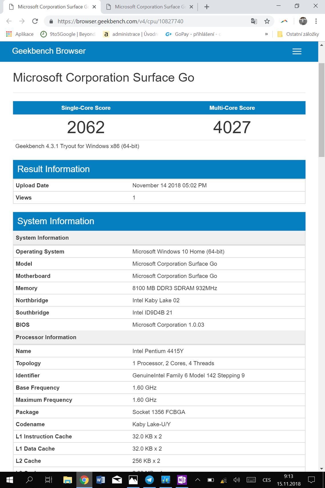 Microsoft Surface Go software