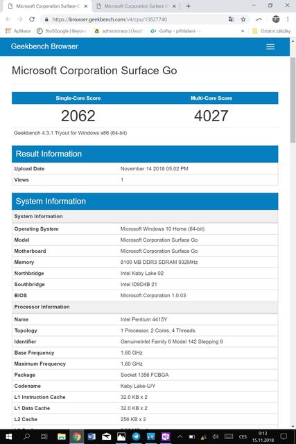 Microsoft Surface Go software