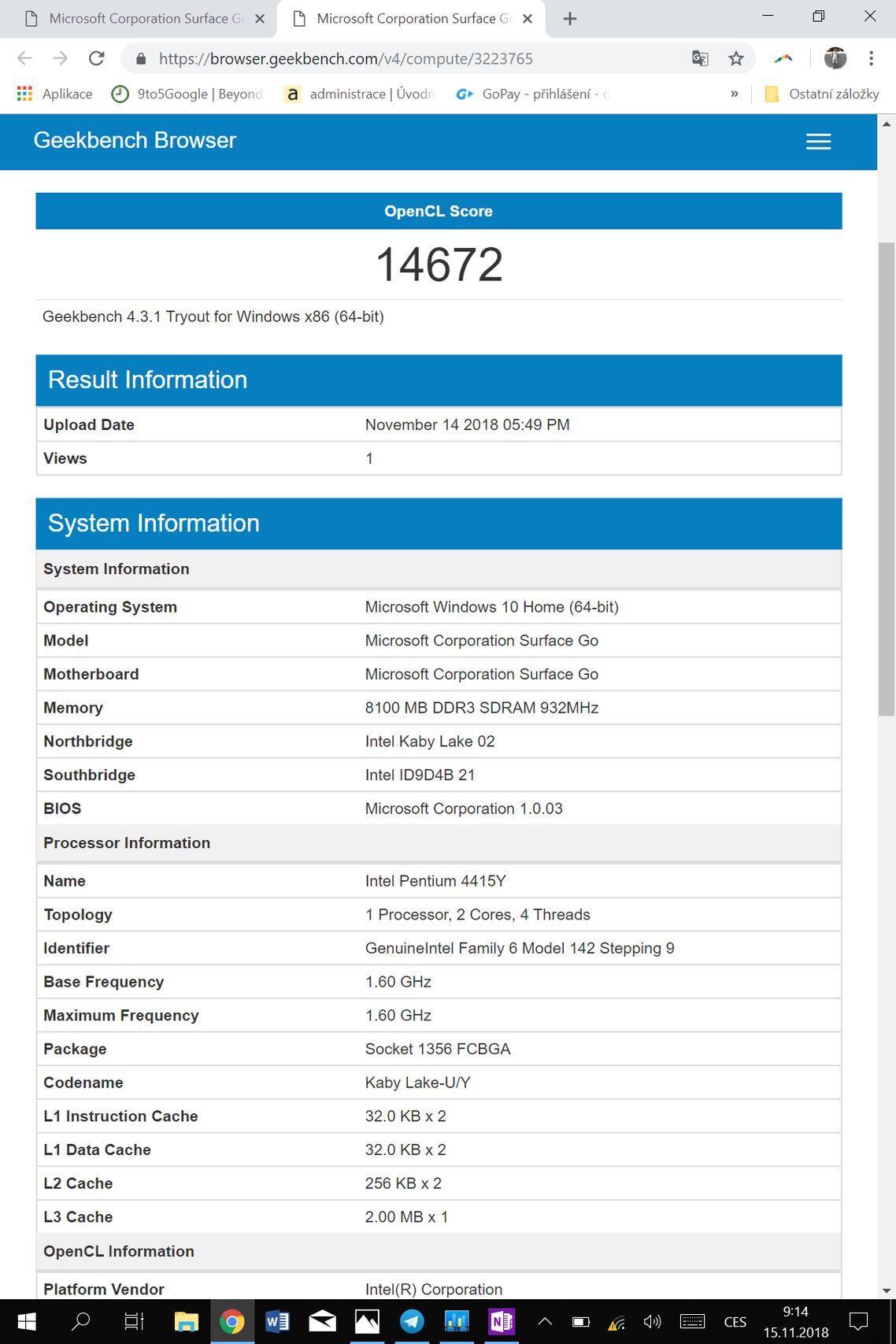 Microsoft Surface Go software