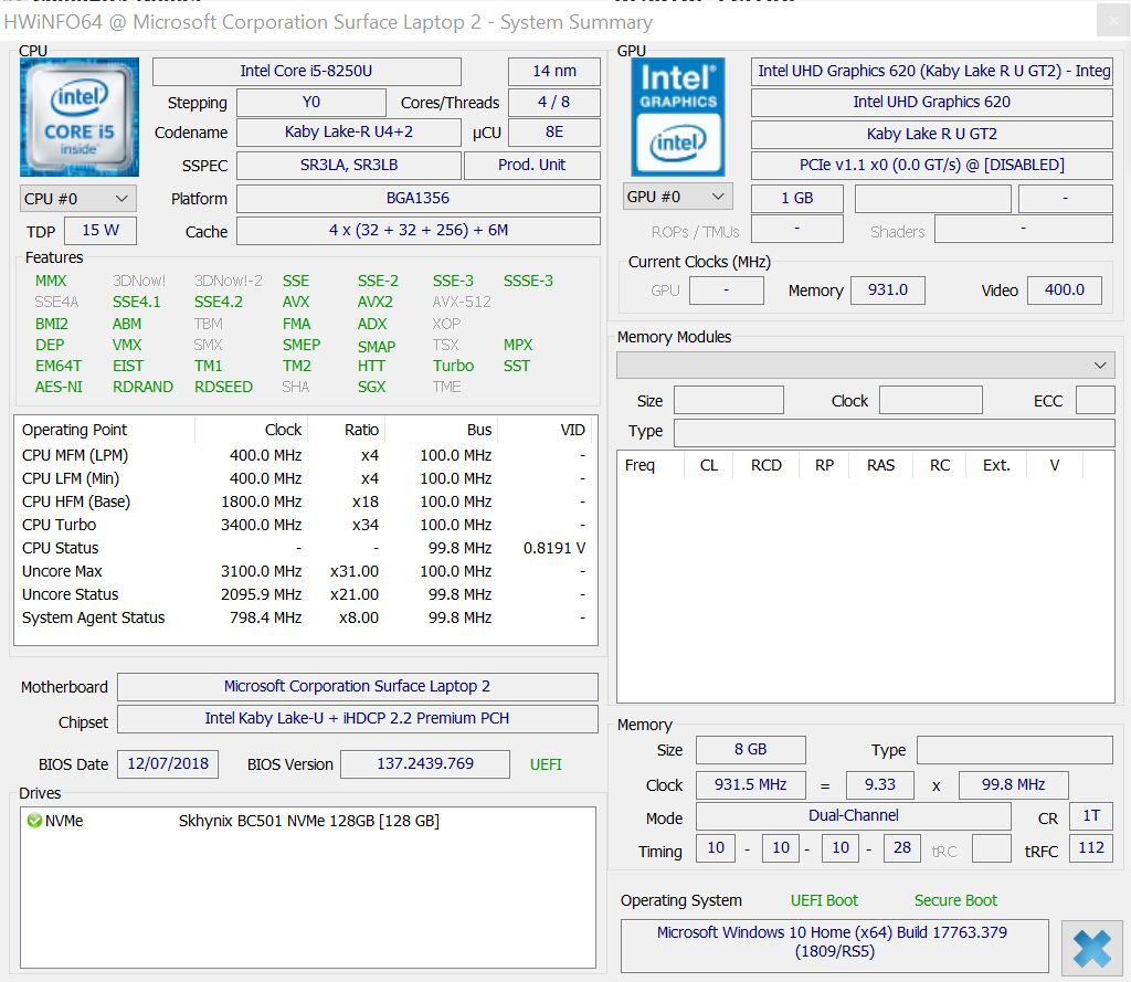 Microsoft Surface Laptop 2