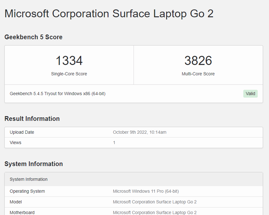 Microsoft Surface Laptop Go 2