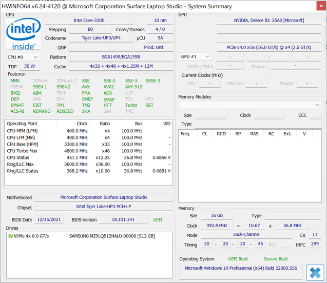 Microsoft Surface Laptop Studio
