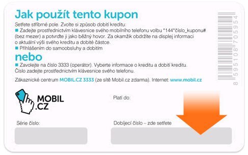 Mobil.cz - dobíjecí kupon