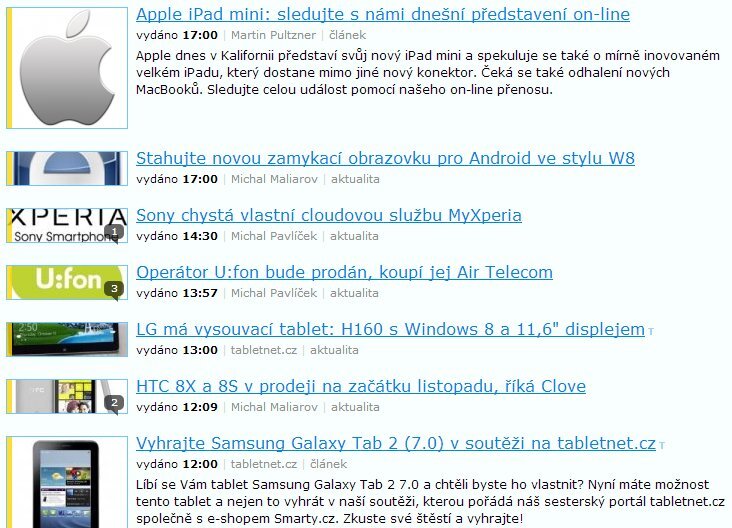 mobilenet.cz - stream novinek