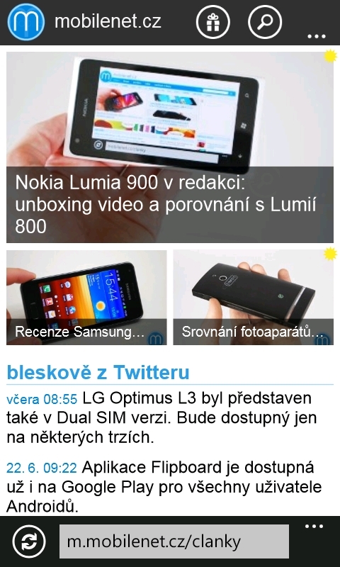 mobilní verze mobilenet.cz