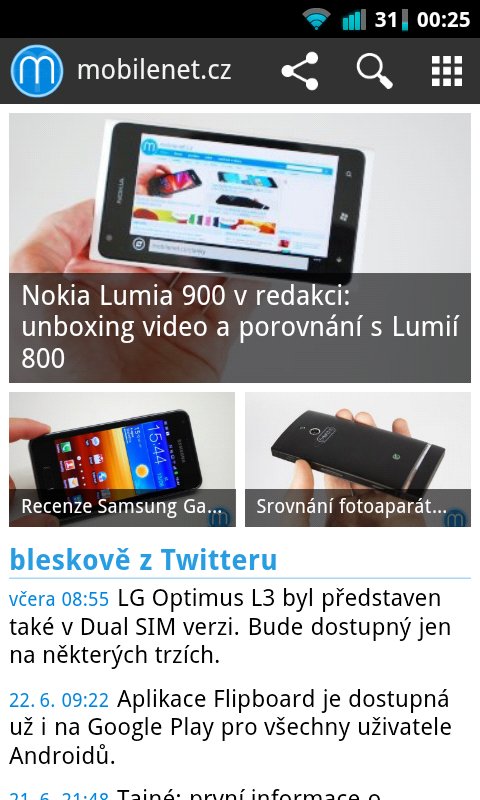 mobilní verze mobilenet.cz