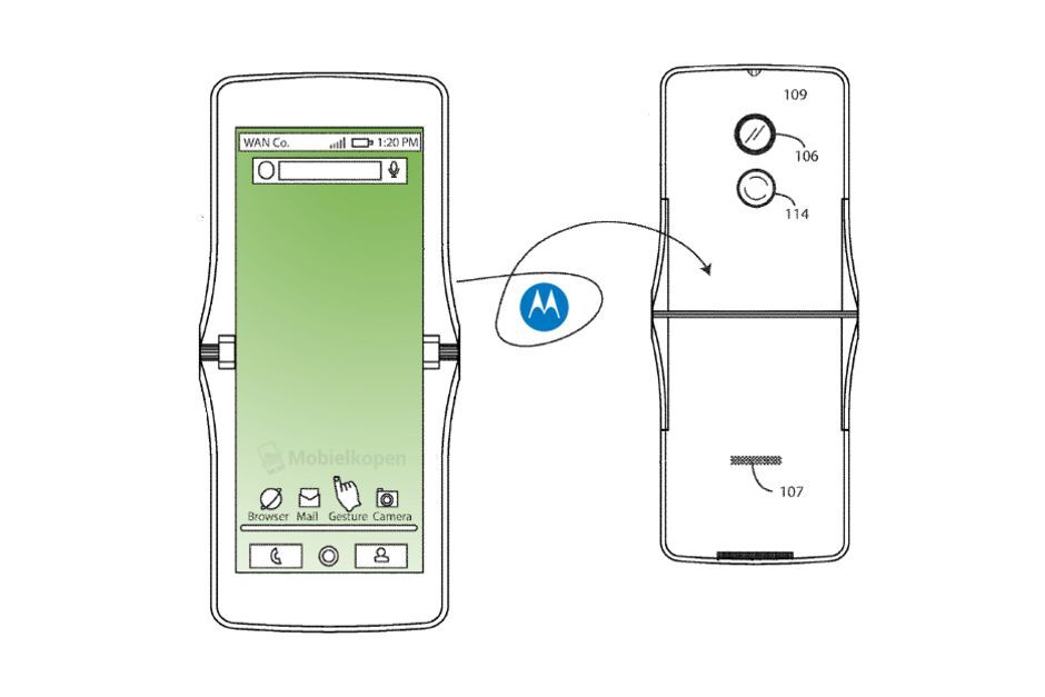 Motorola RAZR s ohebným displejem patent