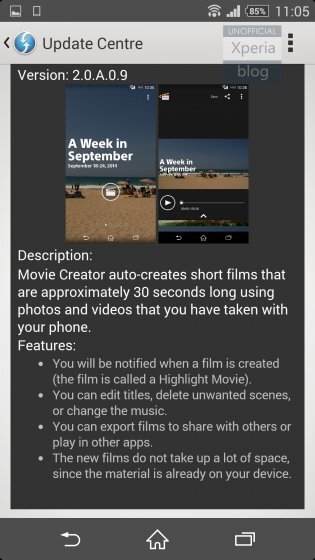 Movie Creator pro Sony Xperia Z2