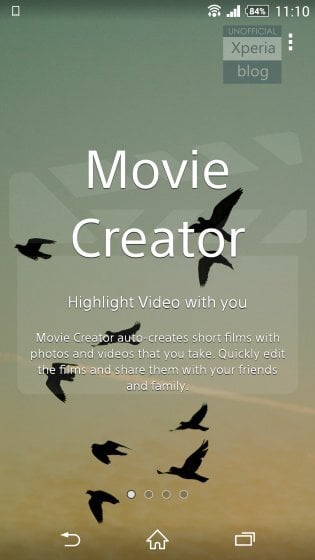 Movie Creator pro Sony Xperia Z2