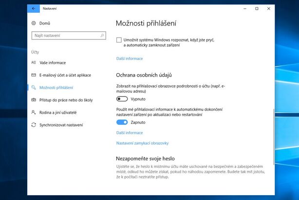 Možnosti přihlášení
