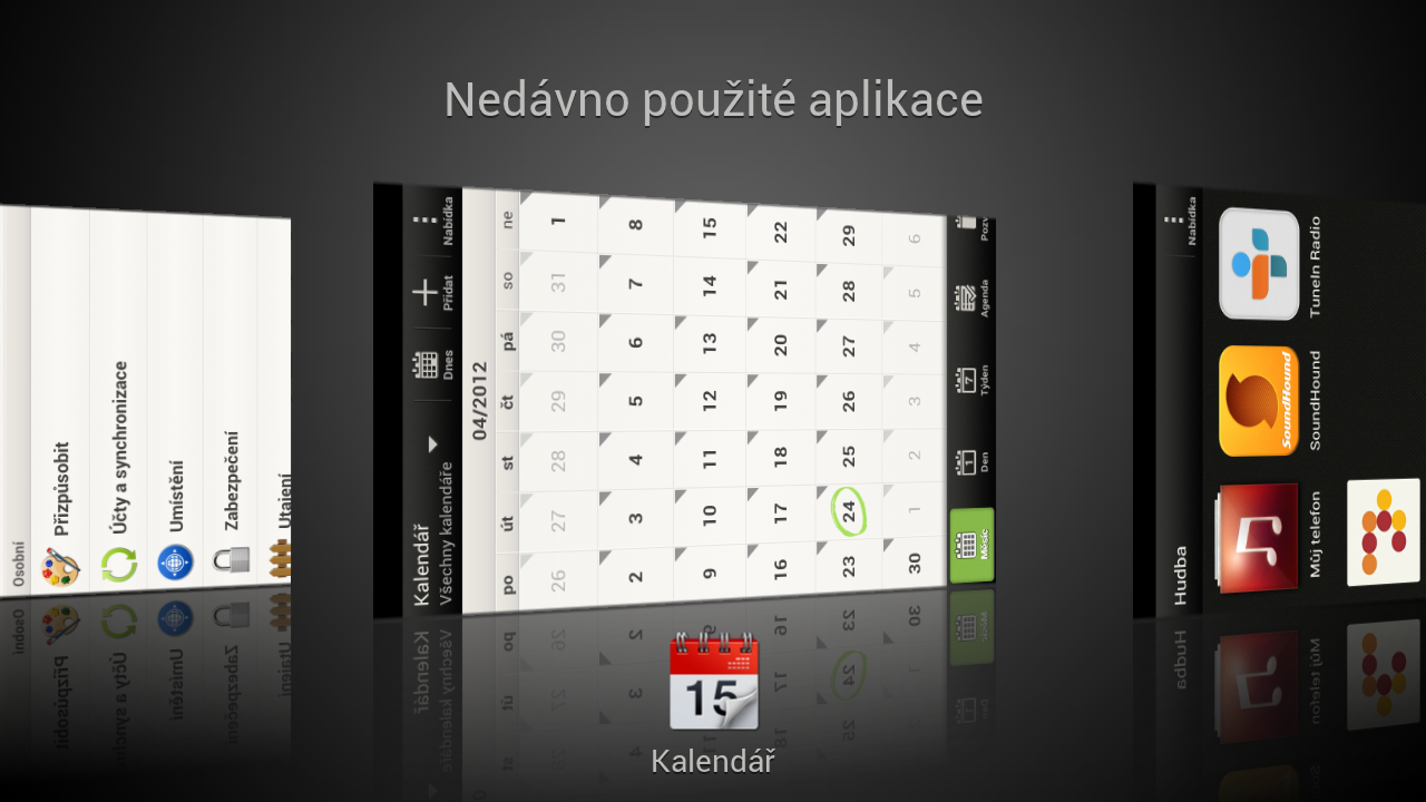 Naposledy spuštěné aplikace