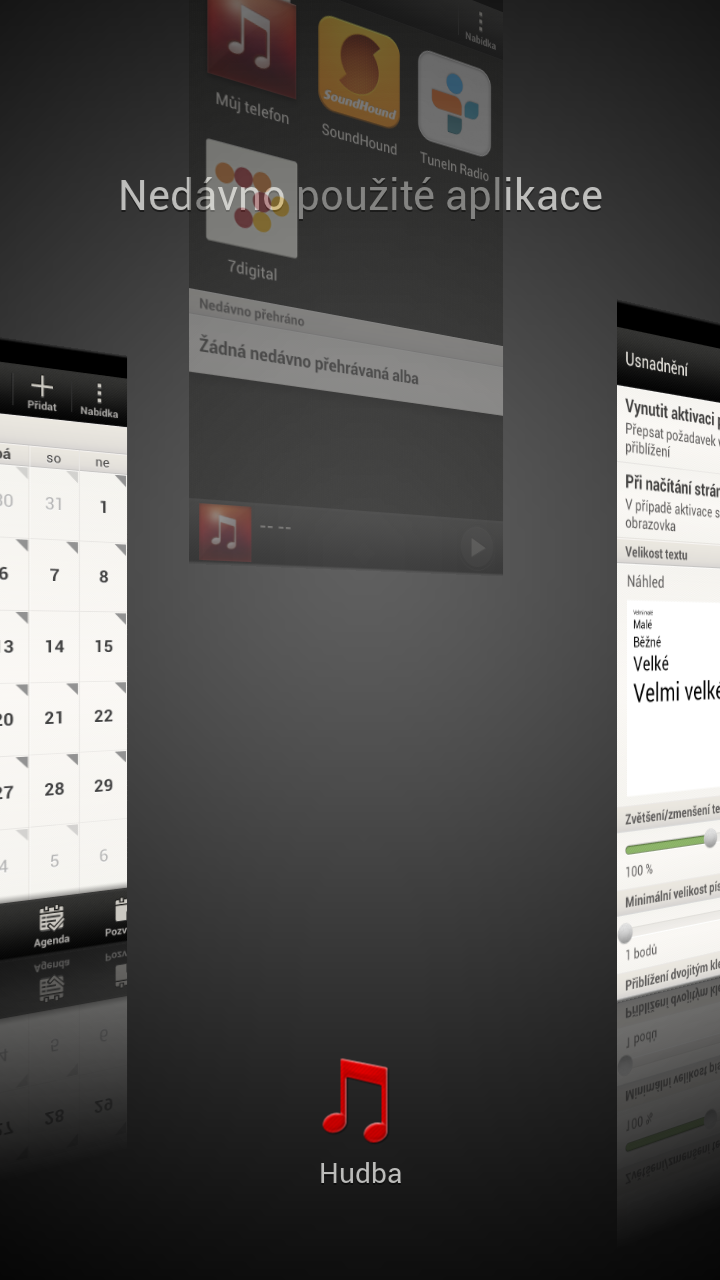 Naposledy spuštěné aplikace