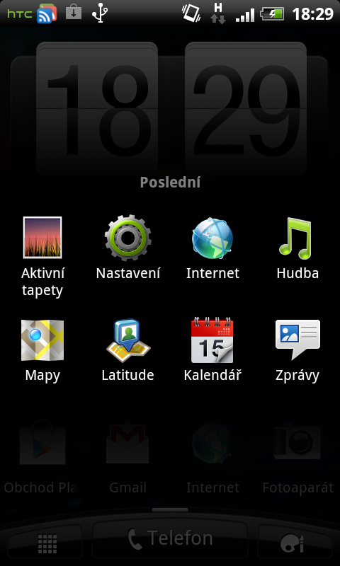 Naposledy spuštěné aplikace