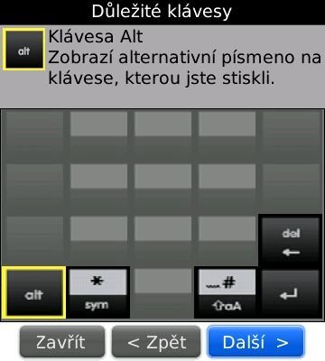 Nápověda- důležité klávesy