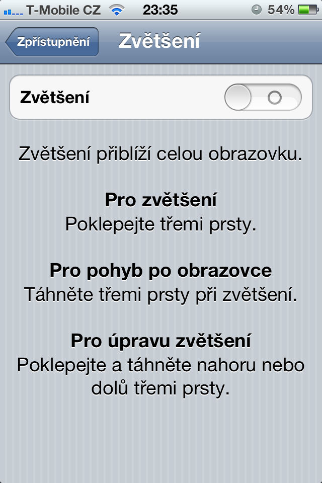 Nastavení - Apple iPhone 4