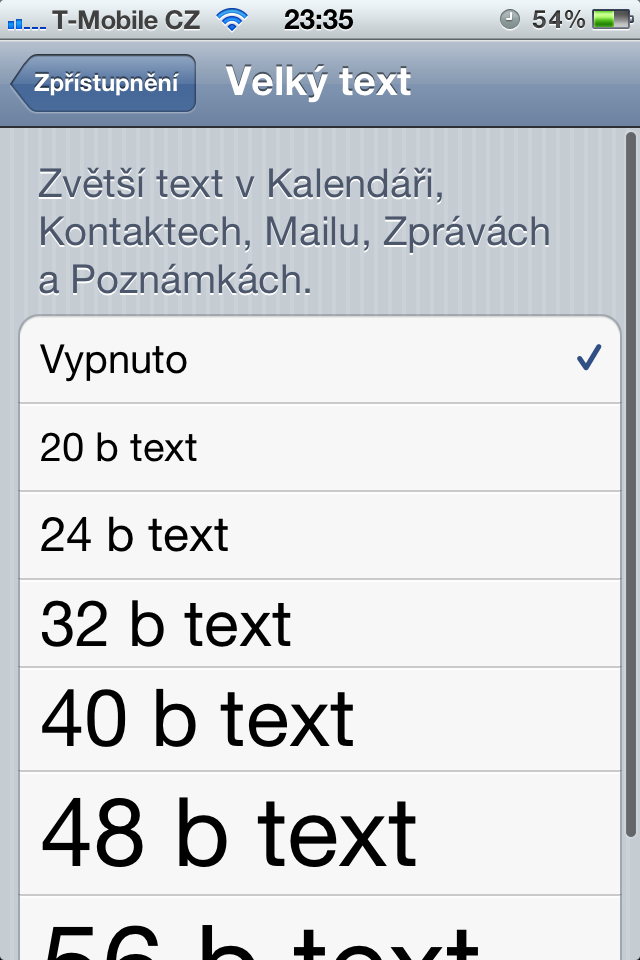 Nastavení - Apple iPhone 4