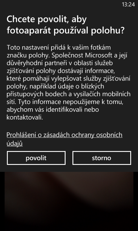 Nastavení fotoaparátu