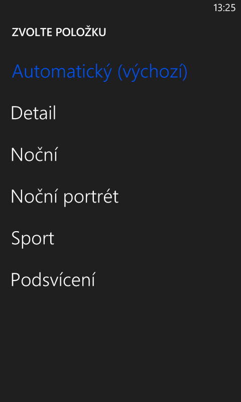 Nastavení fotoaparátu