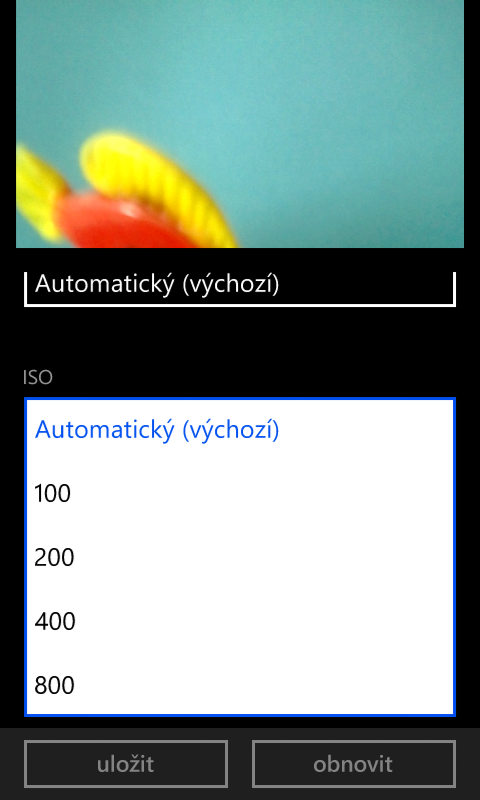 Nastavení fotoaparátu