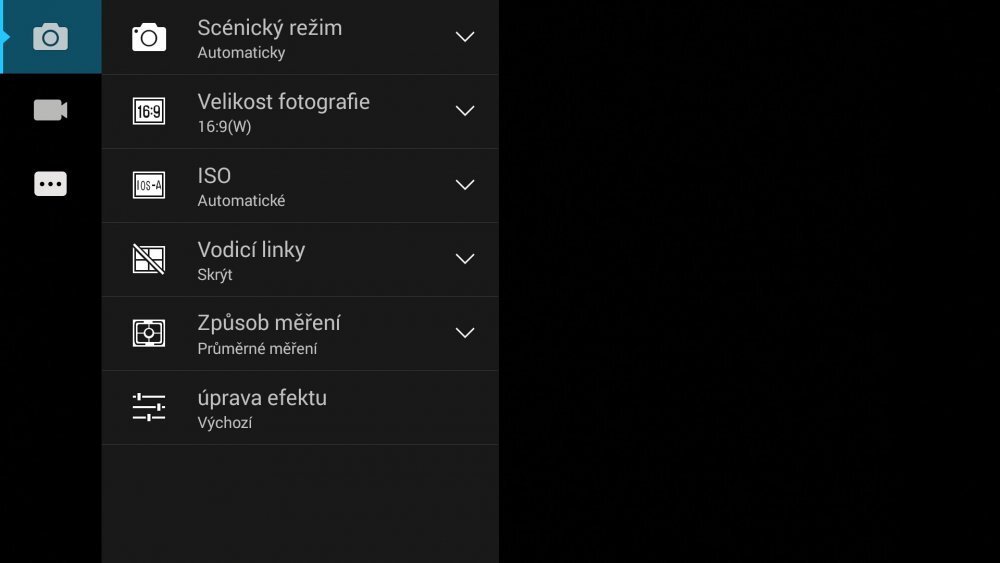 Nastavení fotoaparátu