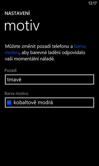 nastavení motivu
