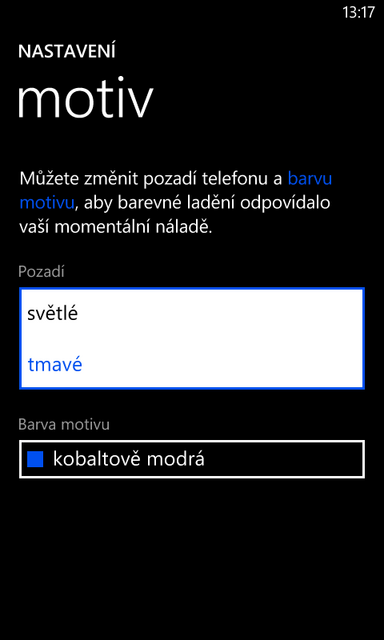 nastavení motivu