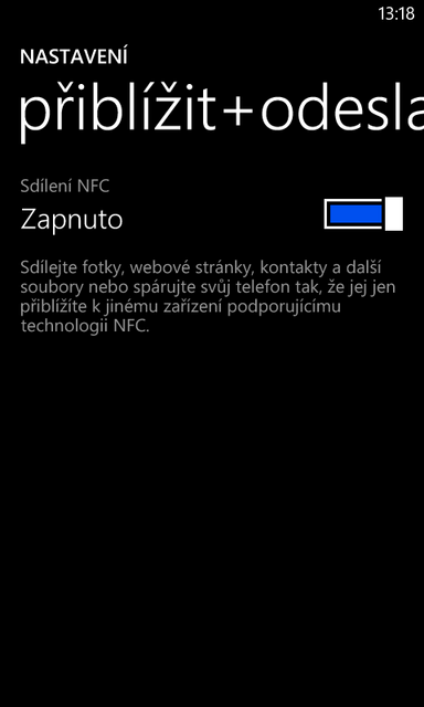 nastavení NFC