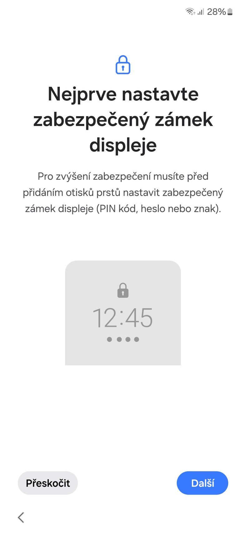 Nastavení otisku prstu na Androidu