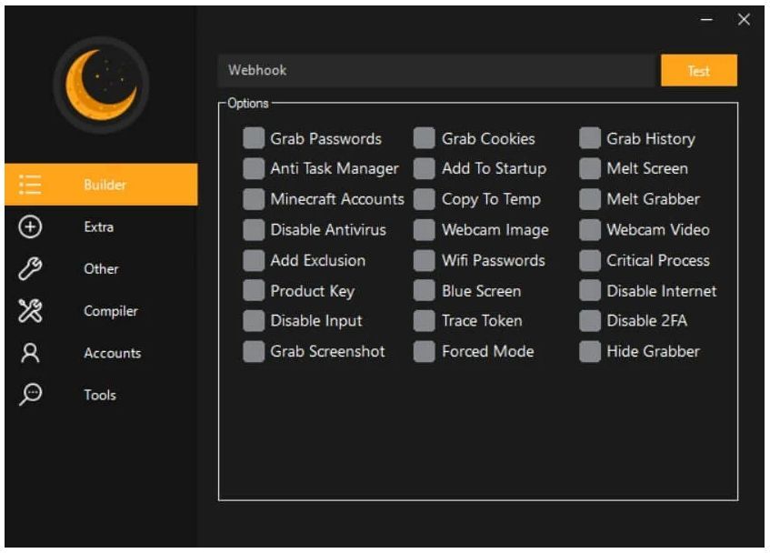 Nástroj pro tvorbu malwaru Lunar
