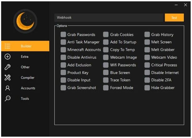 Nástroj pro tvorbu malwaru Lunar