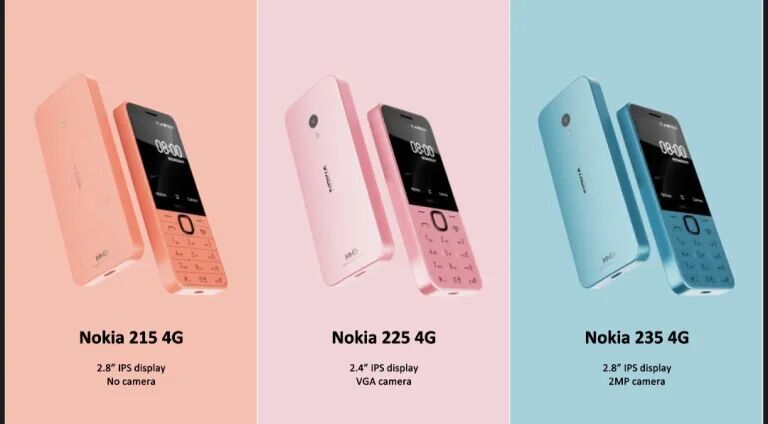 Nokia 215 4G, Nokia 225 4G a Nokia 235 4G