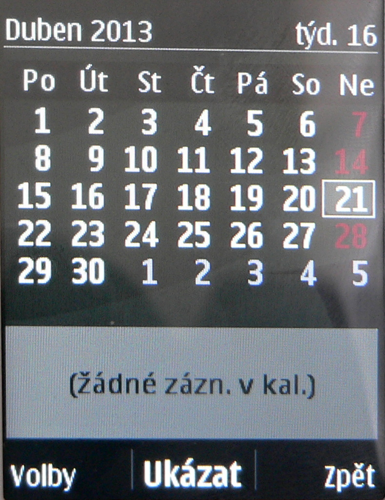 Nokia Asha 206 - kalendář