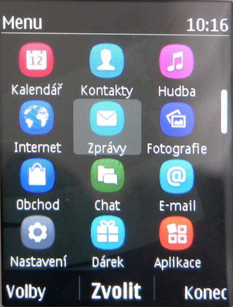 Nokia Asha 206 - menu mřížka