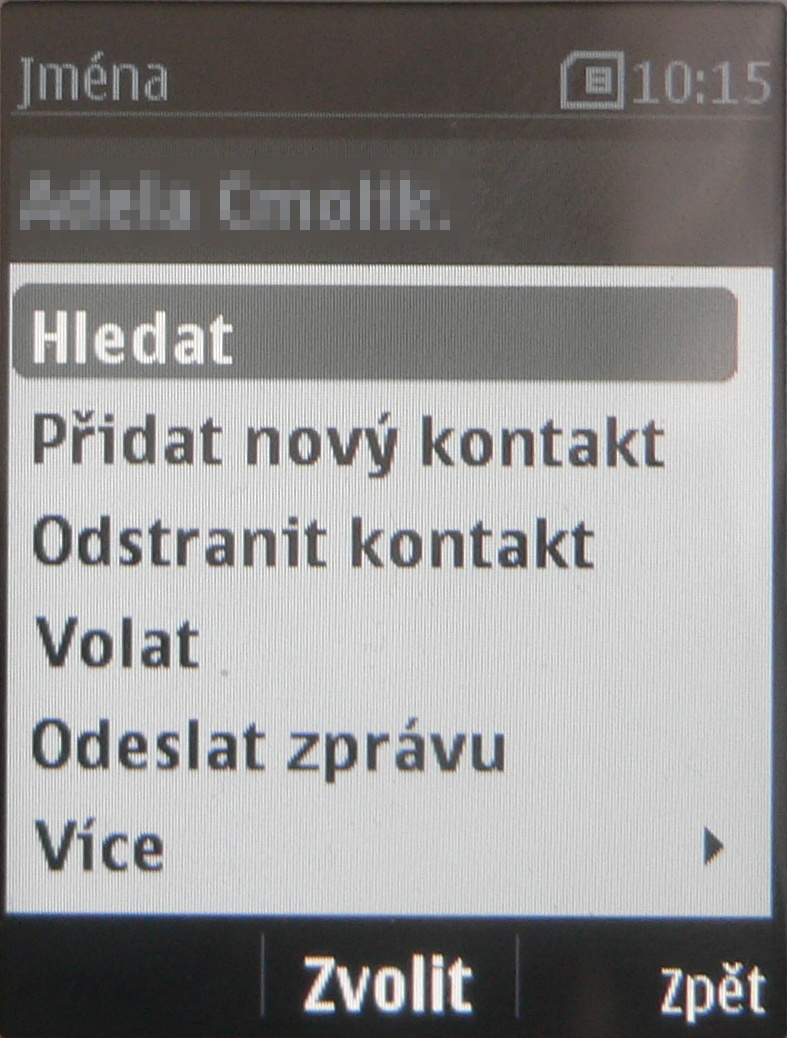 Nokia Asha 206 - telefonní seznam