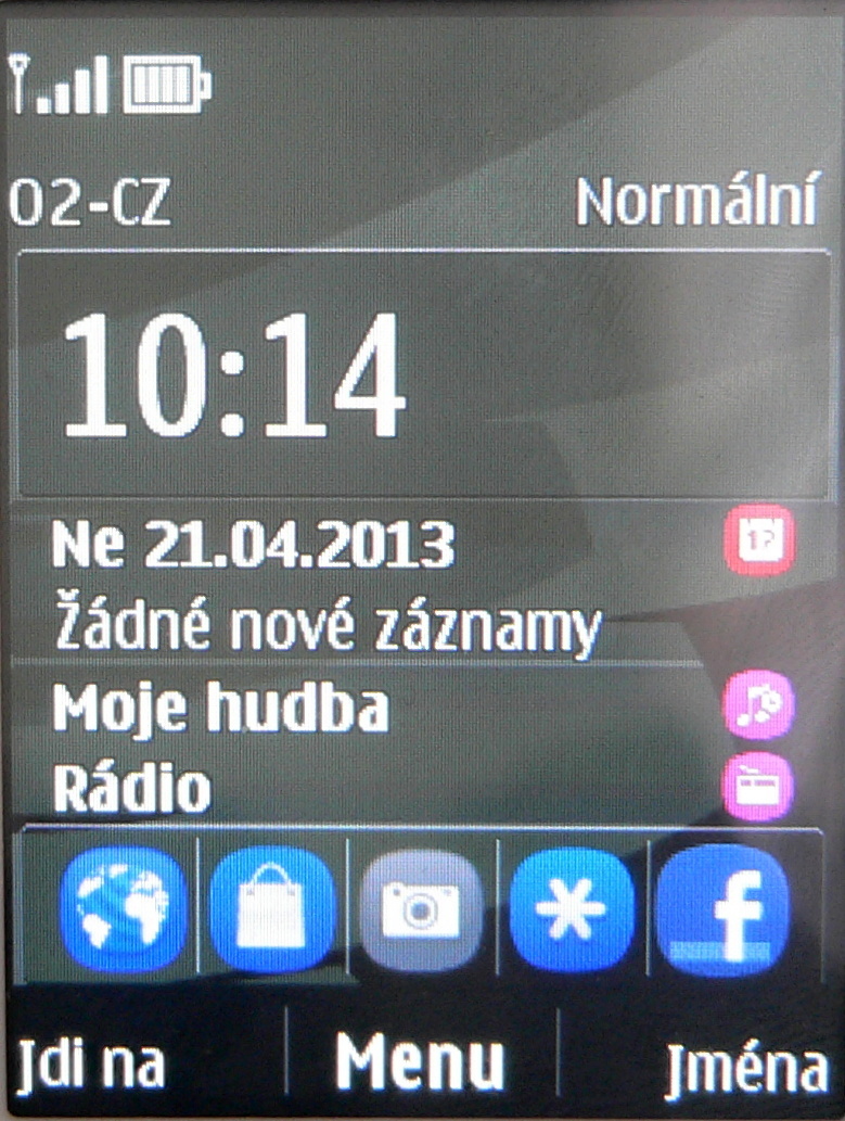 Nokia Asha 206 - výchozí zobrazení