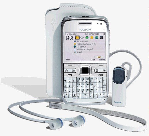 Nokia E72 v bílé barvě