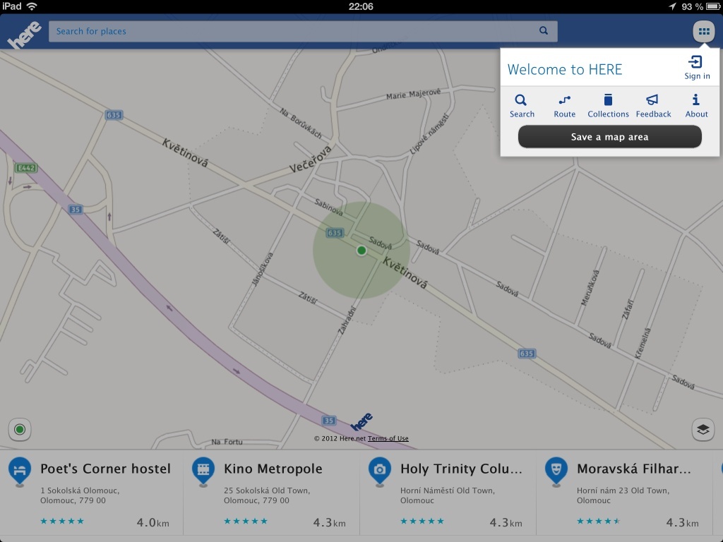Nokia HERE Maps pro iOS