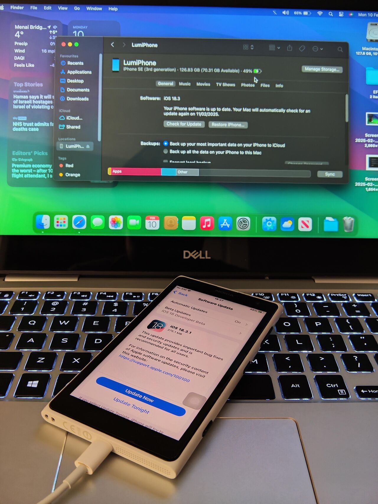 Nokia Lumia 1020 a iPhone SE 3. generace