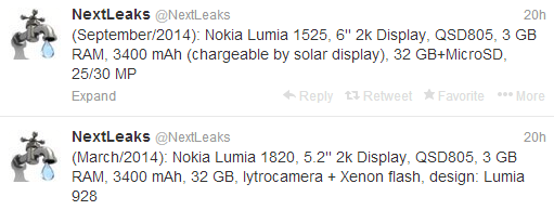 Nokia Lumia 1820 a 1520