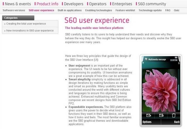 Nokia: nové informace o dotykovém ovládání v Series 60
