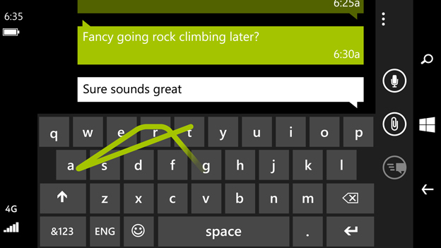 Nová klávesnice WordFlow ve Windows Phone 8.1