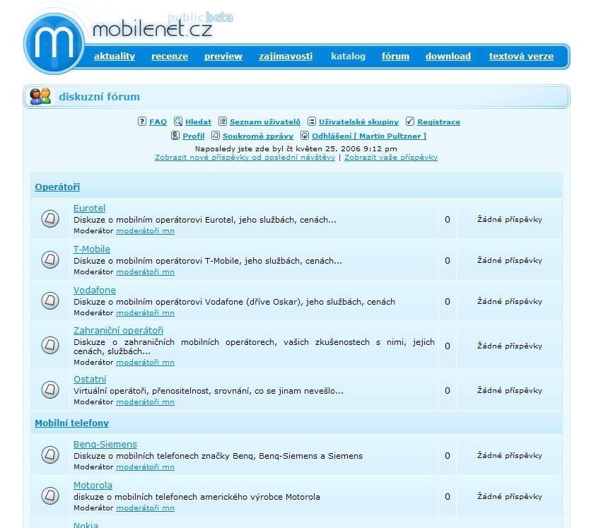NOVINKA: mobilenet.cz má nové diskuzní fórum