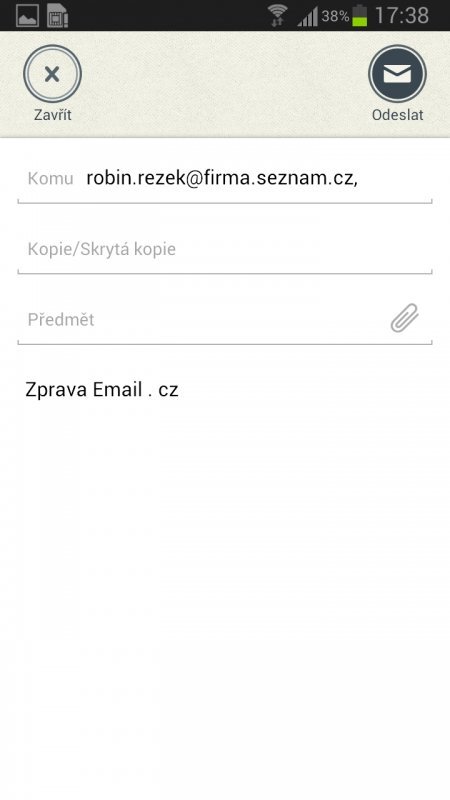 Nový email Android